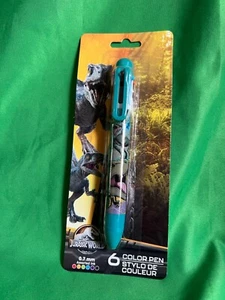 Jurassic Park Dinosaurs 6-Color Click Ball Point Pen-Brand New - Picture 1 of 2