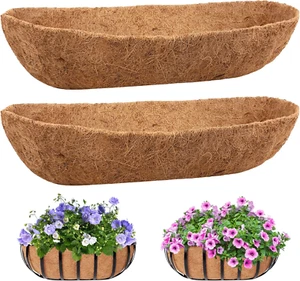 2 Pack Trough Coco Liner for Planters- 48 Inch Window Box Liners Coconut Coir Ba - Picture 1 of 12