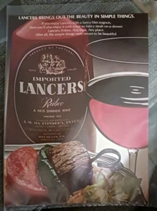 1978 Double Sided Black &White Scotch Whisky/Lancers Wine Color Print FREE SHIP - Picture 1 of 2