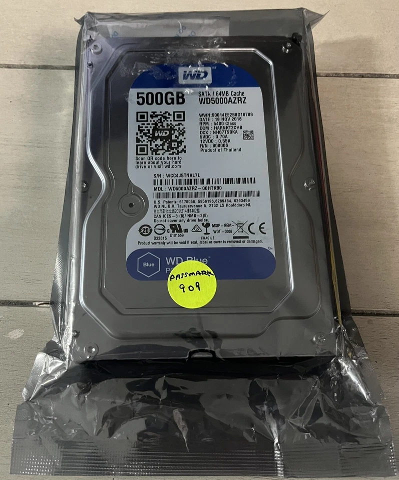 Western Digital WD5000AZRZ Blue 500GB SATA 64MB Cache 5400 RPM WD Blue NEW - Image 1 of 3