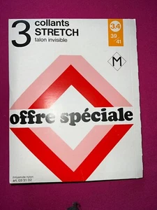 3 paires de collants stretch neufs vintage taille 3.4 ou 39/41 Réf A3 - Picture 1 of 3