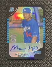 MATT KEMP 2005 Bowman Chrome Refractor Rookie Auto /500 Los Angeles Dodgers RC