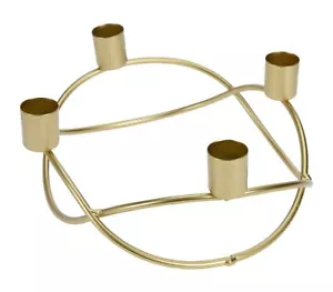Kerzenständer gold Metall Kerzenleuchter Adventskranz Deko Kerzenhalter Ø 21 cm - Bild 1 von 2