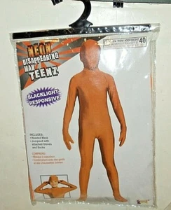 Costume Halloween NEON uomo scomparso TEENZ luce nera forum arancione adolescente nuovo con scatola - Foto 1 di 6