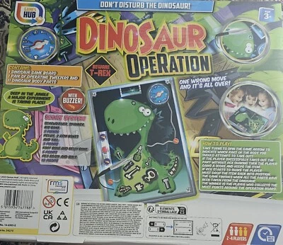 Dinosaur Operation Classic Board Game Play Skill Set  Children & Family Xmas Fun - Image 1 of 2