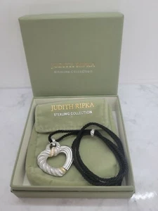 Judith Ripka Sterling 14K plattiert Diamonique Herz Verstärker mit verstellbarer 36" Kordel - Bild 1 von 8