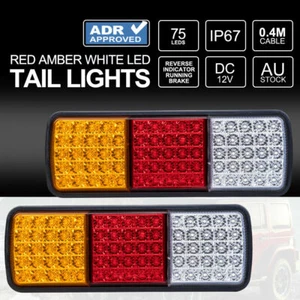 2x LED Tail Lights Stop Reverse Indicator 12V Ute Trailer Caravan Truck Boat - Picture 1 of 12
