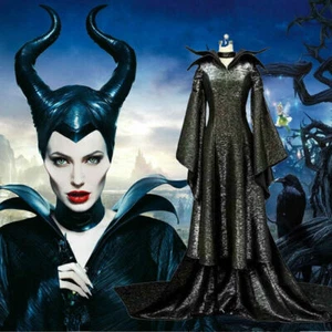 Halloween Cosplay Costume Maleficent Evil Queen Women Fancy Dress / Headgear - Picture 1 of 11