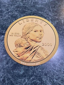 Vintage 2000 Sacagawea Golden Dollar Coin MOUSE PAD US MINT - Never Used - Bild 1 von 2