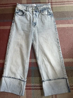 Zara Premium Denim Size 40 Uk 12 Wide Leg Turn Up Women’s Jeans - Image 1 of 4