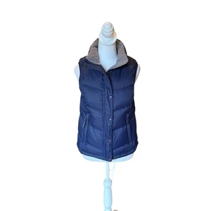 LL Bean Puffer Vest Goose Down Warm Insulated Navy Blue Womens Size XS - Picture 1 of 13