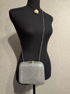 Walborg Vintage Glitzer Silber Hartschale Schulter Abend Cocktail Handtasche Tasche - Bild 1 von 10