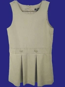 LANDS END Khaki School Uniform Top of Knee Jumper Dress Girls 16 *NEW* - Picture 1 of 7