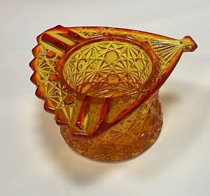 Vtg MCM L. E. Smith Daisy and Button Amberina Ashtray GLOWS - Picture 1 of 9