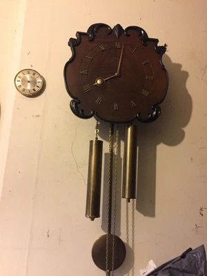 Vintage 1970s keinzle chiming wall clock weight driven - Image 1 of 4