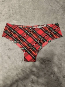 NWOT Victoria's Secret Pink Size M Red Black Plaid Cheekster Cheeky Panty - Picture 1 of 4