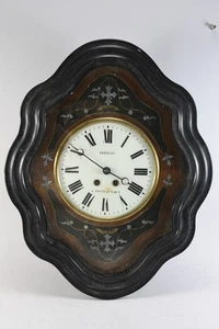 C03O12- Ochsenauge Wanduhr bez. Breziat a pont de vaux mit Pendel und Schlüssel - Bild 1 von 12