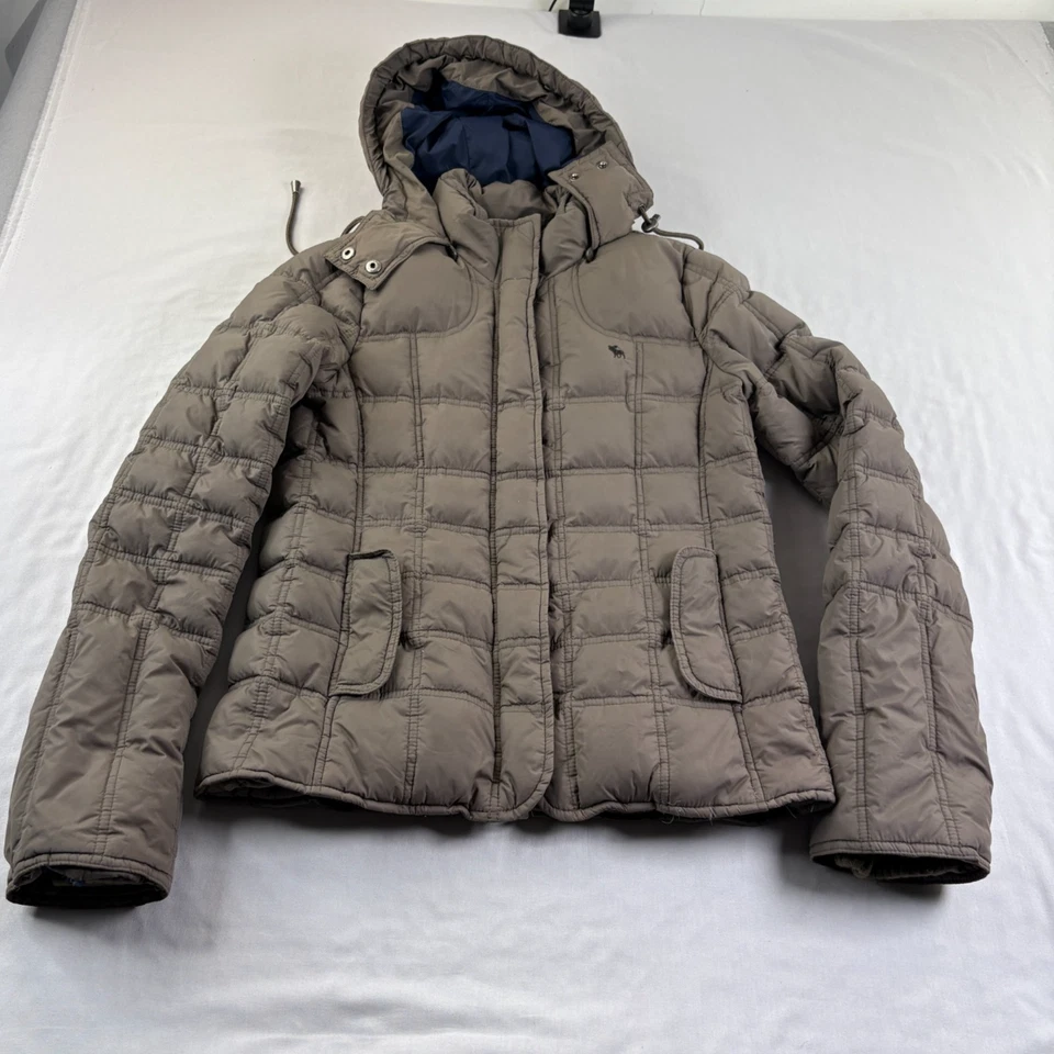 Abercrombie & Fitch куртка женщин средний коричневый пуховик вниз заполненное пальто - Изображение 1 из 4