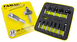 12 tlg Famag HM Fräsersatz Oberfräser, Schaft 8mm ,in Kassette ,Handwerker Quali - Bild 1 von 1