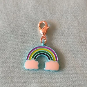 Enamel 80's Style Rainbow Necklace Pendant Or Bracelet Dangle Charm - Picture 1 of 5