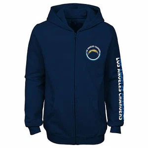 Outerstuff NFL Youth Girls Los Angeles Chargers Brilliant Full Zip Fleece Hoodie - Picture 1 of 5