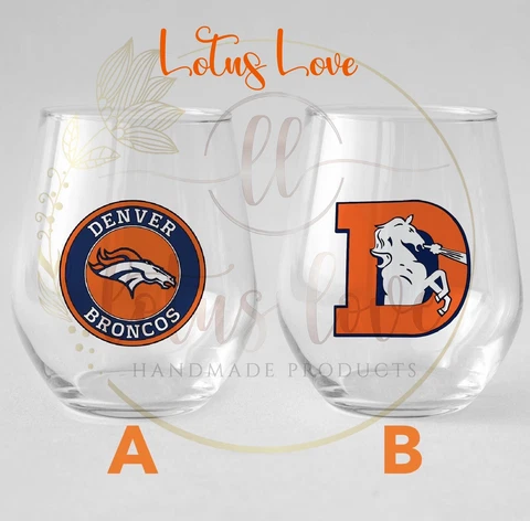 Denver Broncos Stemless Wine Set Cover
