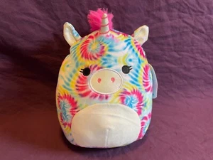 8 Zoll Atlas Einhorn - NEU Squishmallow Plüschkissen mit Etikett - Krawattenfärbung - rosa Haar - Bild 1 von 12