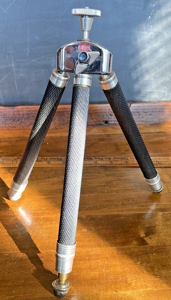 Vintage Tripod Bilora Biloret 2017 Germany Travel Tripod w/Leather Case--2006.23 - Image 1 of 4