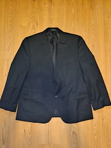 Stafford Suit Jacket Mens 44S Short Black Wool Double Vented Blazer Sport Coat - Picture 1 of 15