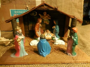 Original Mid Century Nativity Made in Japan, Nativity set made of Papier Mache#M - Picture 1 of 12