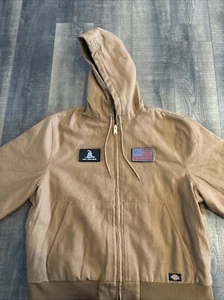 Dickies Work Jacket Size XL With Custom Hook And Loop Removable Patches - Picture 1 of 8