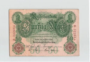GERMANY 50 Mark 1906, P-26a Reichsbank, 6-Digit S/N 322684, Nice VF M1 - Picture 1 of 2