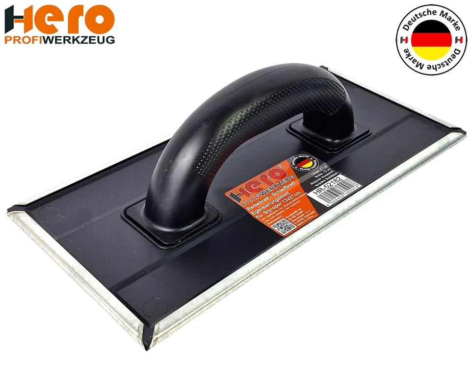 HERO WERKZEUG Schleifbrett Egalisierungsbrett Raspelbrett Handschleifer Styropor 13x27cm HERO
