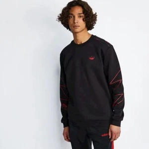 NEW ADIDAS CHILE TREF SUPERSTAR FLEECE TOP CREW SWEATER PULLOVER JUMPER MEN BLK - Picture 1 of 3