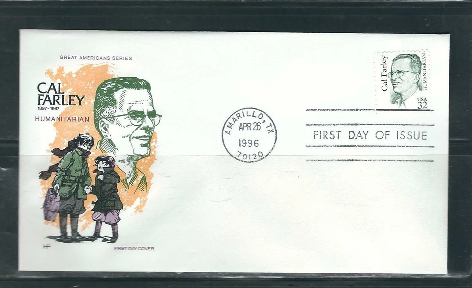 US SC # 2934 Cal Farley  FDC. HF Cachet - Image 1 of 1