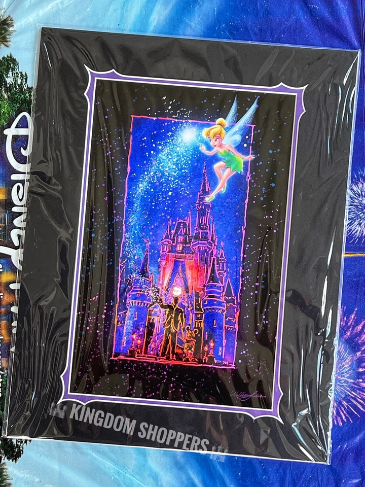 "Sueños hechos realidad 50th Tinker Bell William Silver Print 14"" x 18"" de los parques de Disney" Foto 1 de 1