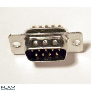 Connecteur à souder DB9 9 broches mâle - DB9 solder connector 9 pins male - Foto 1 di 3