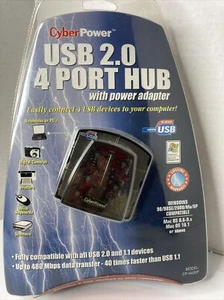 CyberPower USB 2.0 4 Port Hub With Power Adapter CP-H420P New Sealed FREE SHIP! - Picture 1 of 12