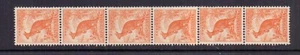 AUSTRALIA 1942 ½d ORANGE COIL STRIP OF 6 SG179b MH/MNH CAT £69 - Picture 1 of 2