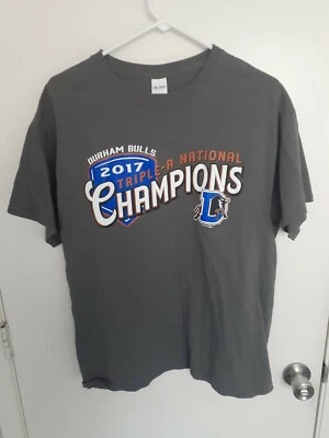 Triple-A 全国锦标赛 2017 达勒姆公牛队小联盟棒球 T 恤 — 第 1/4 张图片