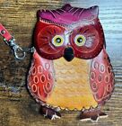 Vtg Owl Coin Purse Hand Toole Rustic Leather Southwest Mexico Orig $37.50 3.5x4”
