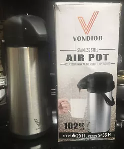 Vondior Airpot Coffee Dispenser with Pump Insulated Carafe 102oz New Open Box - Picture 1 of 4