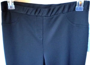 NY Collection Pants Women Sz S Solid Black Skinny PolyRayon/Spandex Pull-On - Picture 1 of 6