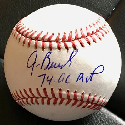 Jeff Burroughs—бейсбол с автографом OML—inscr. '74 AL MVP'—TriStar—в УФ-кубе - Изображение 1 из 4