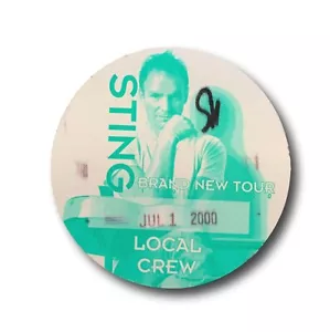 Sting 2000 Brand New Tour Authentic Vinyl Backstage Local Crew Concert Pass - Picture 1 of 3