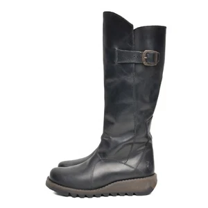 Fly London Dark-Green Leather Calf Boots Womens sz EUR 36 / US 5.5 - 6 - Picture 1 of 10