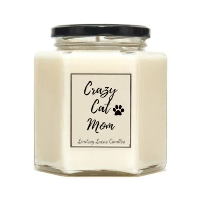 Custom Crazy Cat Mum Funny Scented Candles - Image 1 of 4