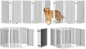 Metal Freestanding Dog Gates with Door,Indoor&Outdoor Pet Fences for Puppy,Extra - Picture 1 of 6
