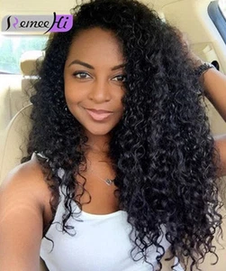 100% Indian Remy Hair  Full/Front Lace Human Hair Wigs Curly 12-22'' - Picture 1 of 5