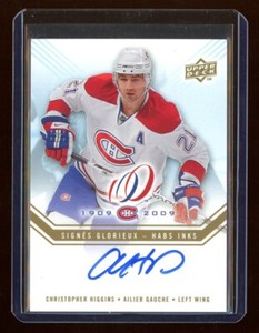 2008-09 UD Montreal Canadiens Centennial Habs INKS #CI Chris Higgins  *13719